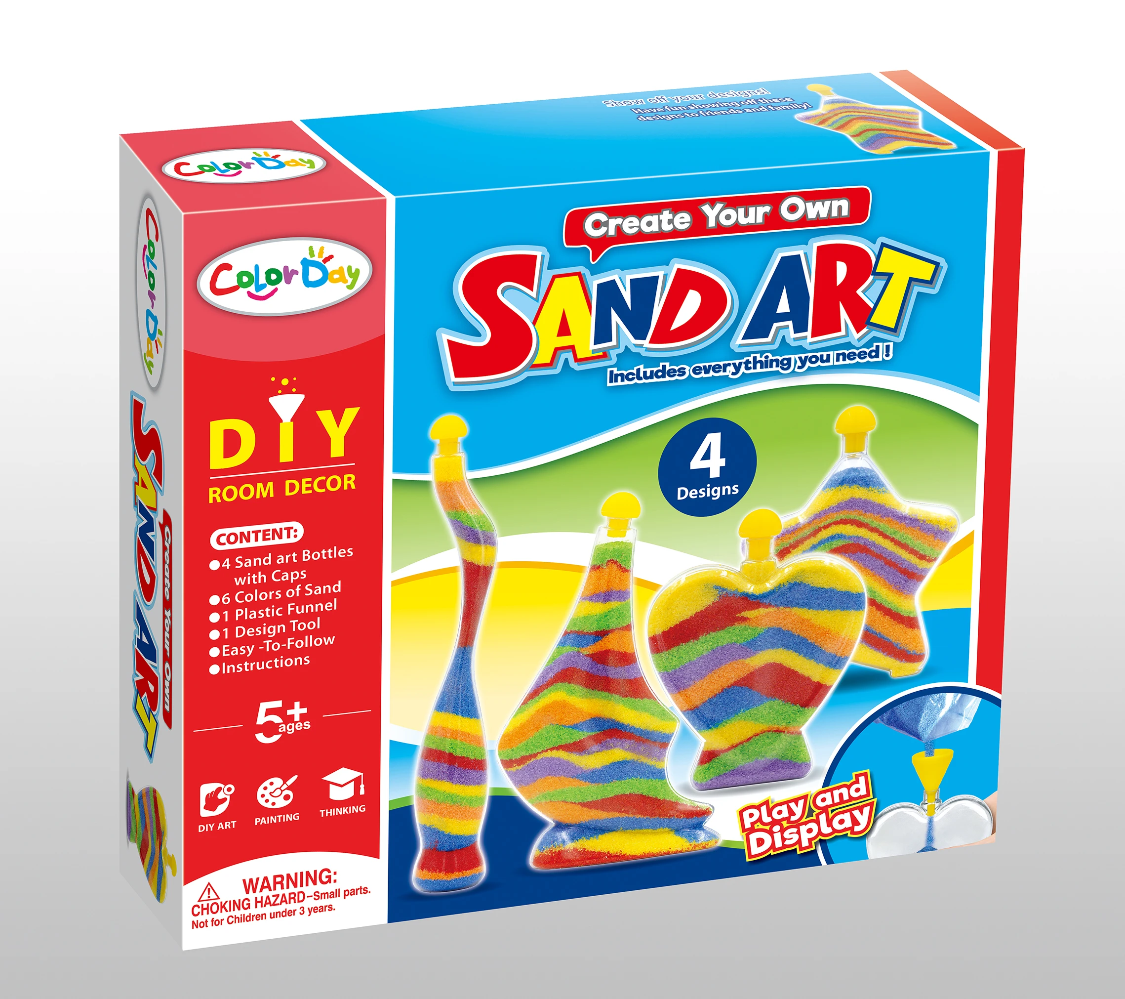 Create Your Own Colored Sand Art Kits - Includes Bottles, Funnel  Bags of Sand for Kids Arts & Crafts Birthday party