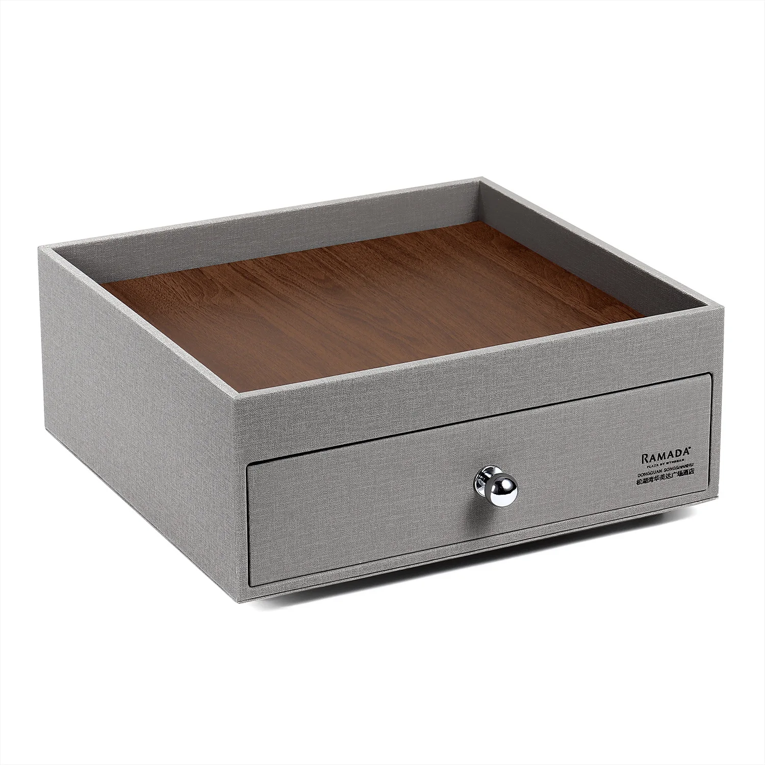 Logo Custom Hotel Guest Room Amenity Leather Hospitality Display Welcome Tray