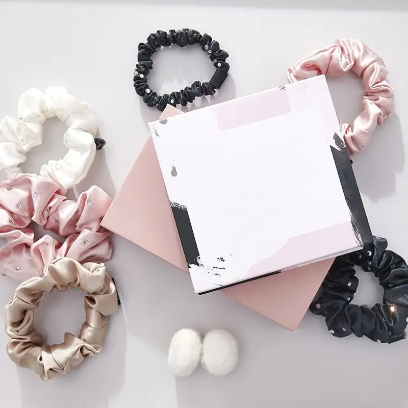 Mulberry 6Pcs/Set French Grace Wholesale For Advertising Promotion Activities Silk Hair Scrunchi With Branding