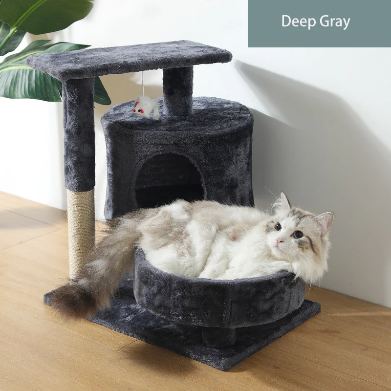 Multi-Level Cat Trees and Towers with Scratching Posts Condos Hammock Resting Perch Indoor Pet Activity Furniture Play House for