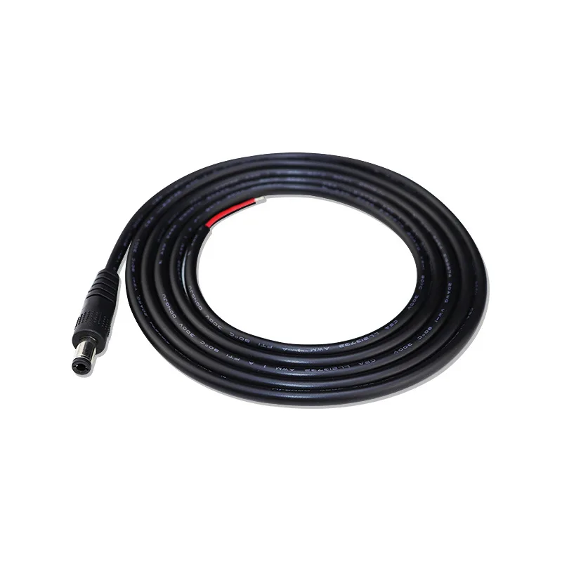 DC Power Pigtails Cable 5.5MM x 2.1MM 5525 connectors 18AWG, 20AWG, 22AWG, 24AWG DC Power Cord for Strip Lihgt, CCTV, Car