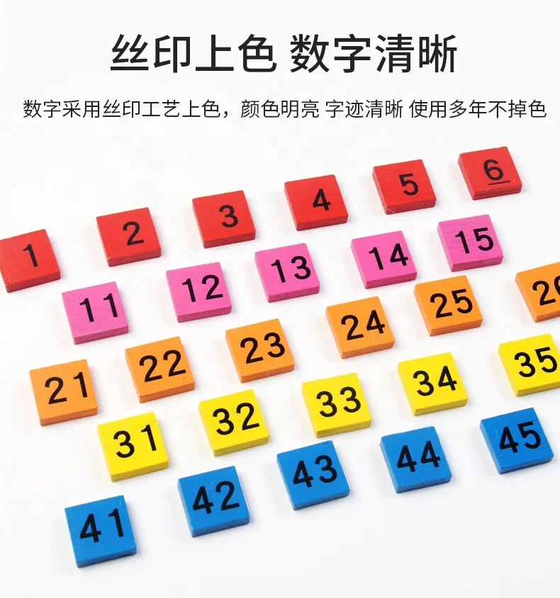 C02313 Wooden Montessori Math Counting Hundred Board Toys, 1-100 Consecutive Numbers Learning & Educational Game Toy for Kids