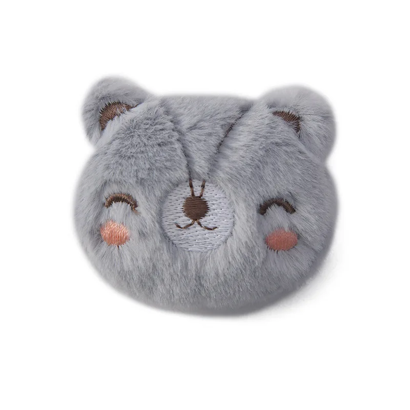 New Arrival Cotton Color Fox Fur Three -Dimensional Cute Fabric Smile Bear Doll Handmade Embroidery Doll Brooch Accessories