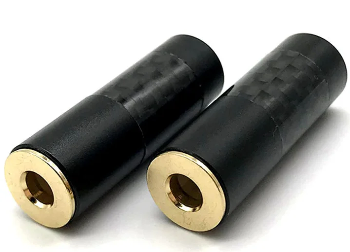 Carbon Fiber 4.4mm 5 Poles Female Jack Balance Headphone Plug Gold plated Audio Connector