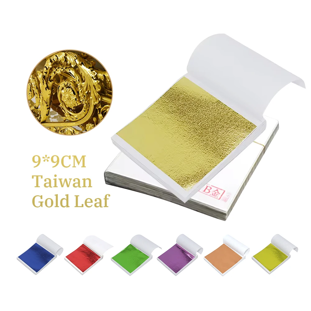 Hot Selling Product Best Price Colorful Gold Sheet Leaf 9*9Cm Gold Leaf Foil For Art Diy Deco
