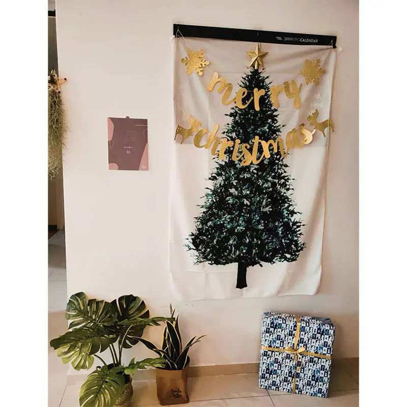 Foreign trade ins Christmas tree pine hanging cloth background cloth Christmas day decoration tapestry