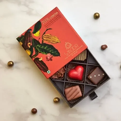 Custom Luxury Mini Drawer Bar Candy Cardboard Gift Box Sliding Chocolate Truffle Packaging Box With Paper Division Board