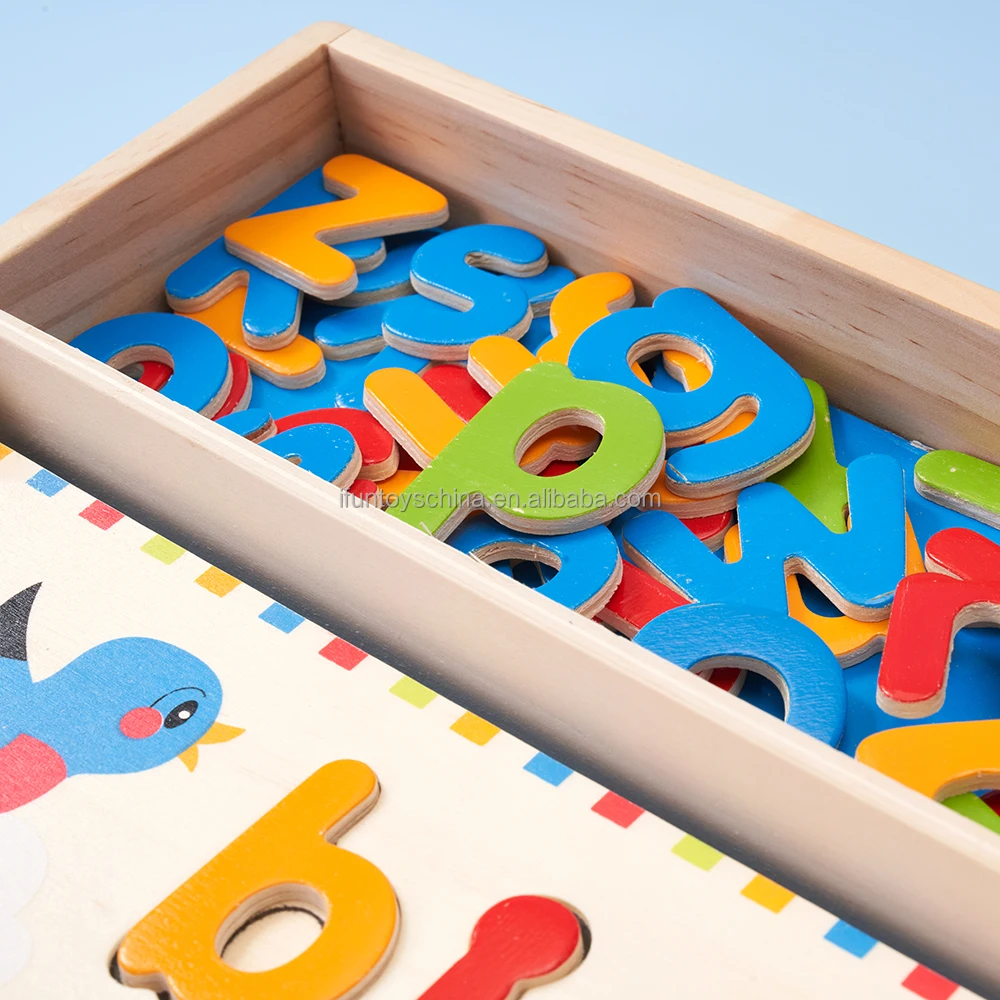 Wooden Toys  Words learning and Spelling toy Early education literacy card 69 pcs puzzle blocks classical toy colorful letters