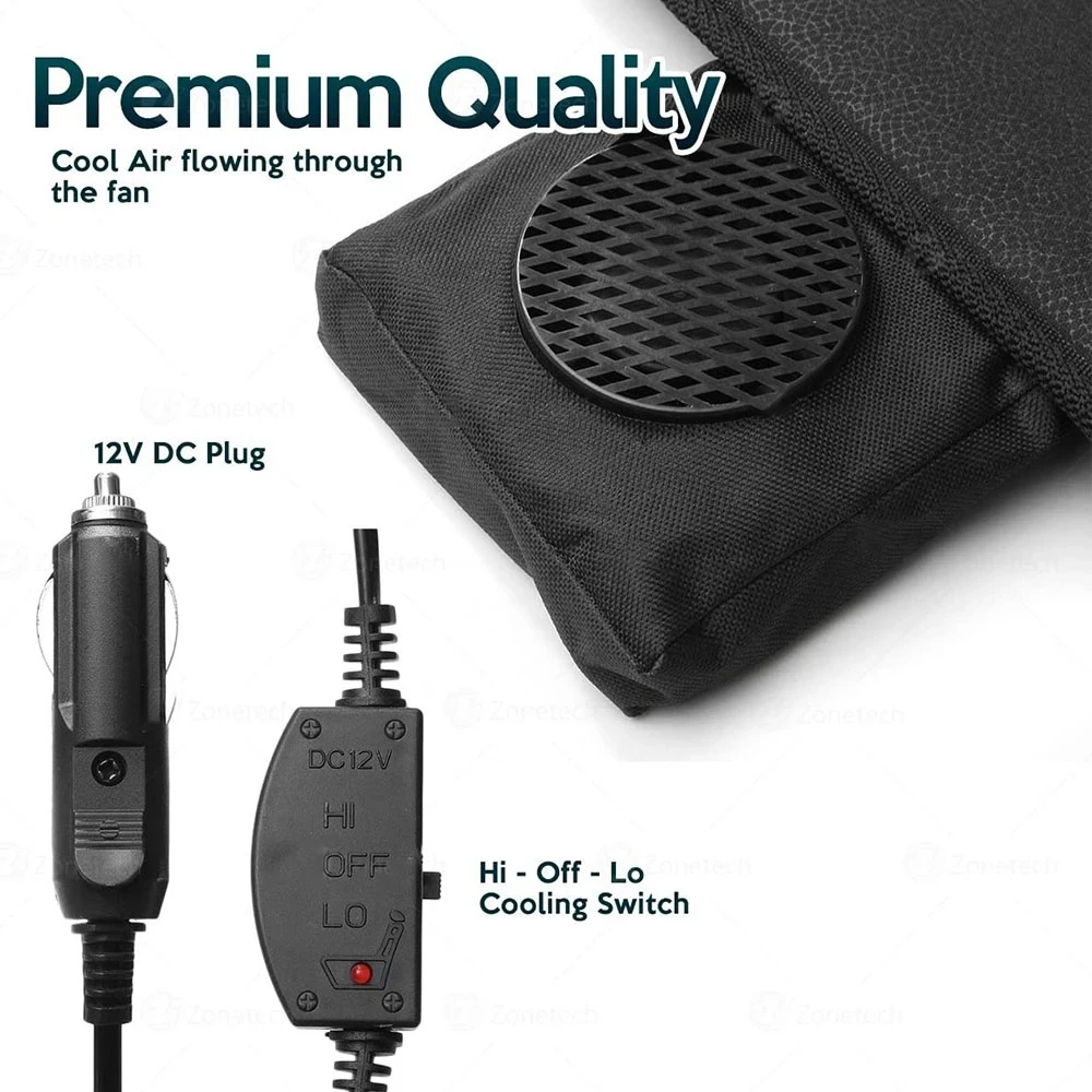 12V Automotive Adjustable Cooling Car Seat Cushion Comfortable Cooling Car Seat Cushion Air Fan Massage Auto Seat