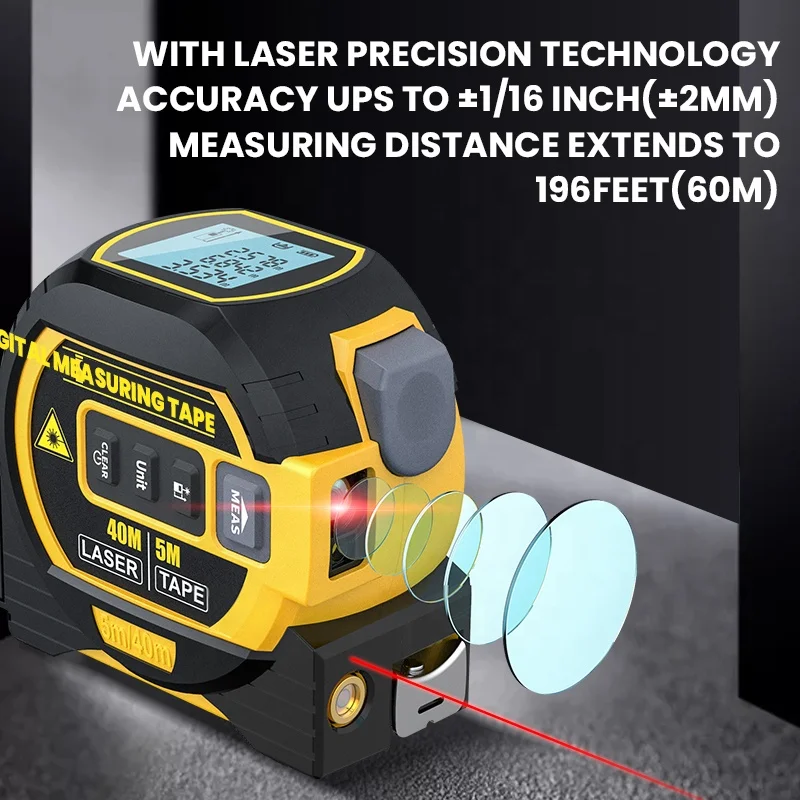 Laser Measuring Tool Range Finder Meters Rangefinder Laser Distance Meter Laser Level Measuring Tool with M/In/Ft Unit Switching