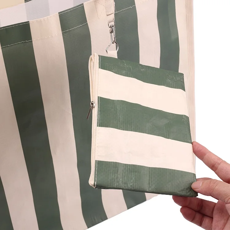 China Manufacturer Custom Reusable Grocery Shopping Bag Bopp Laminated Recycled PP Woven Bag With coin purse