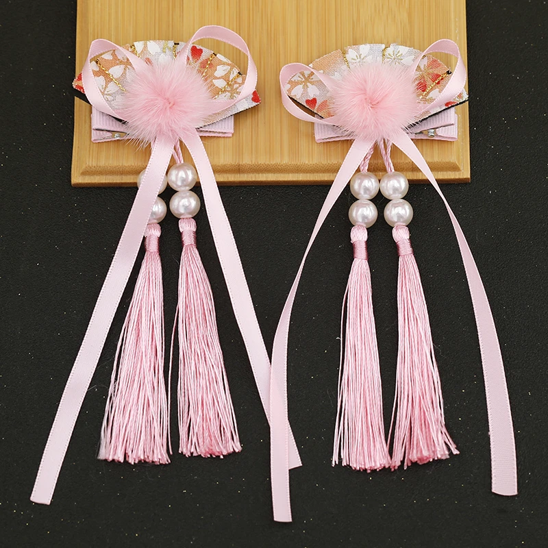 1 pair Ancient Fan Shaped Hair Clip Daily Outdoor Hairpin Decor for Hanfu Hair Accessories Cosplay Prop Women Girl Gift