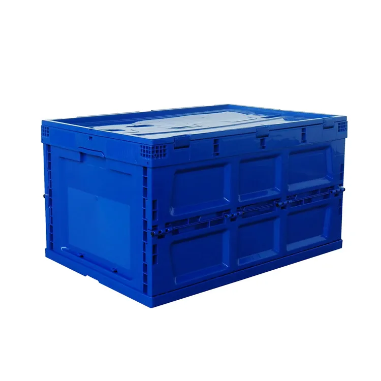 Recycle Plastic Compartment Storage Bulk Crates Box Bins Crates Fold Up Plastic Boxes with Lid collapsible crates