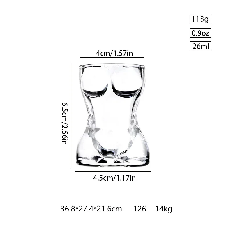 Wholesale Stocked Creative Custom Logo  lead free Body Shape souvenir fancy sexy bikini shot Glass