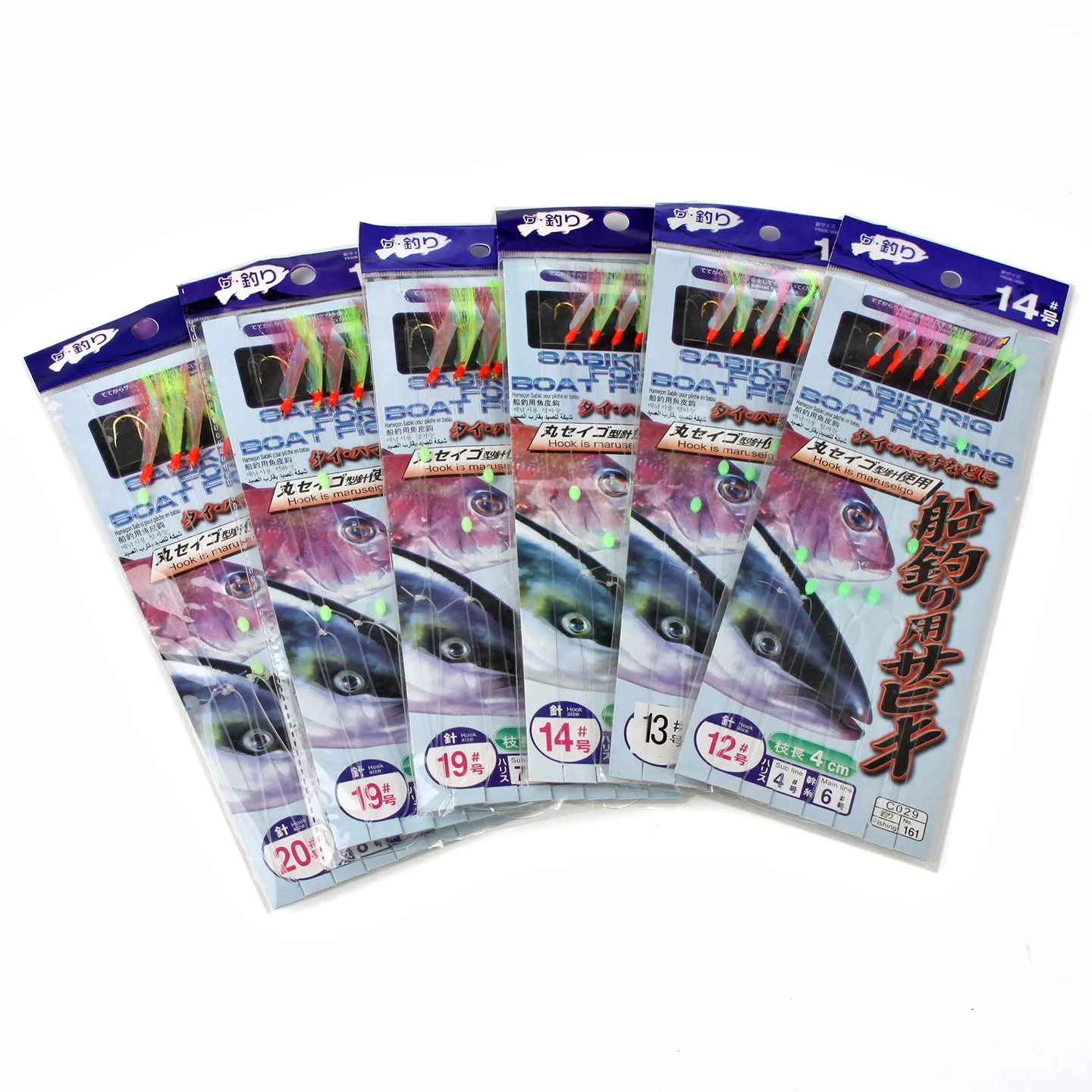 Fish King Sabiki 6pcs / bag Jigs Lure Soft Lure Worn String Crystal Fishing Lure Rigs Bait Jigs Barbed Hook Pesca