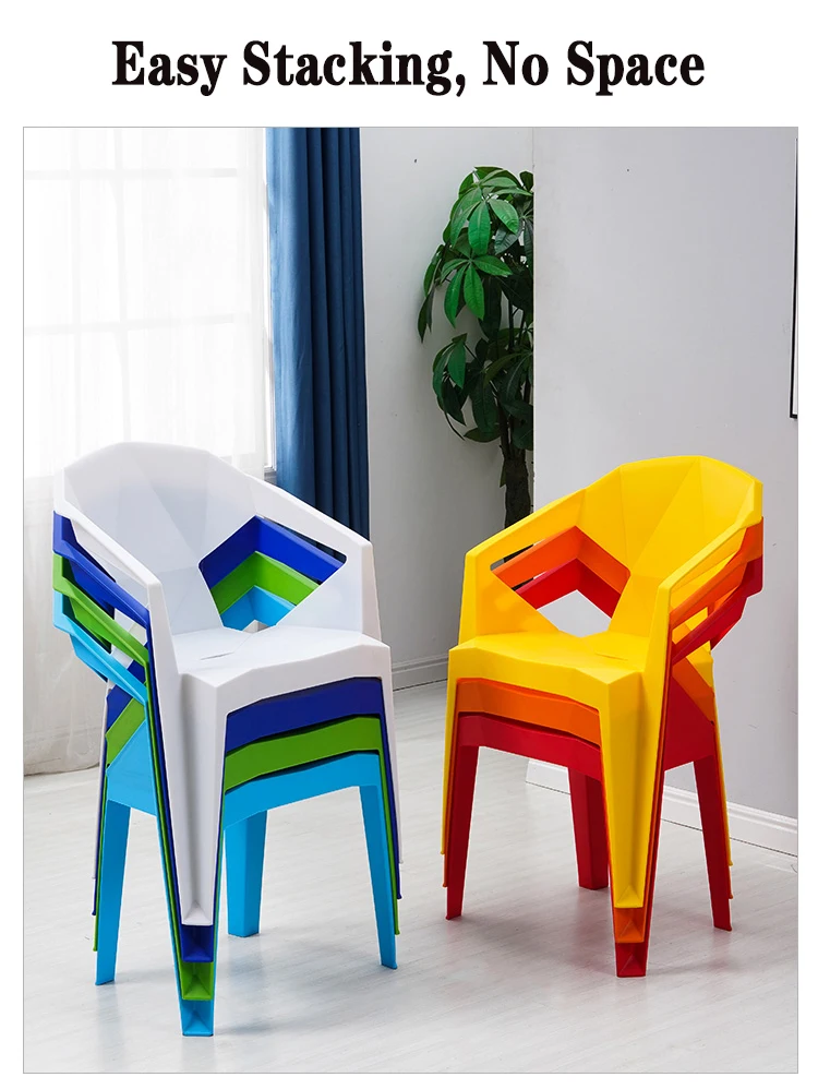 Barbecue Beer Plastic Chair Home Furniture Dining Room Furniture High Quality Creative Modern Geometric Design for Outdoor