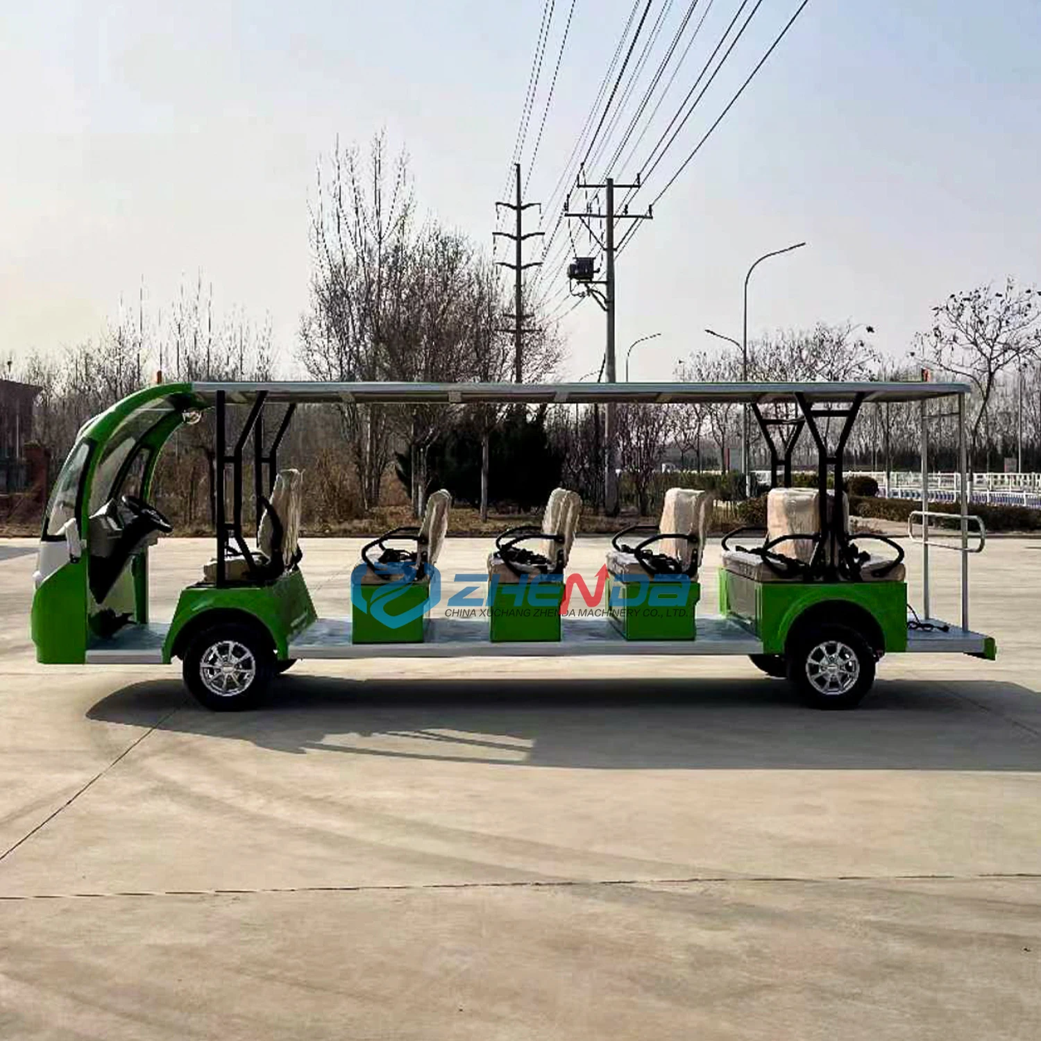 2024 Wholesale 14 Seater Electric School Sightseeing Bus Electric Tourist Bus Car for Sale