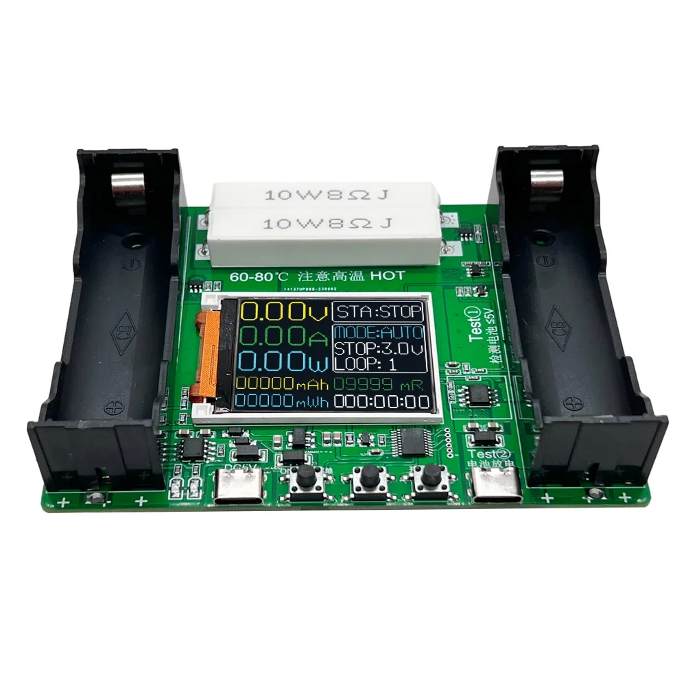 Type-C LCD Display Battery Capacity Tester MAh MWh Lithium 18650 Battery Digital Battery Power Detector Module Tester