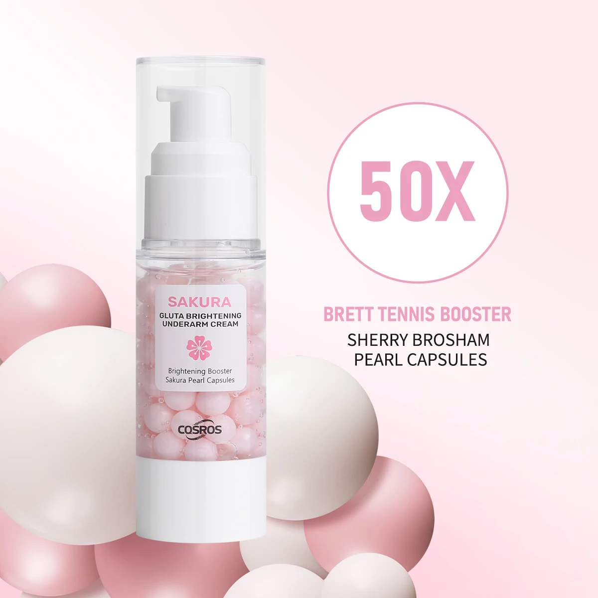 Private Label Sakura Pearl Capsules Whitening Underarm Cream Brightening  Smoothing Repairing Dullness Double Whitening