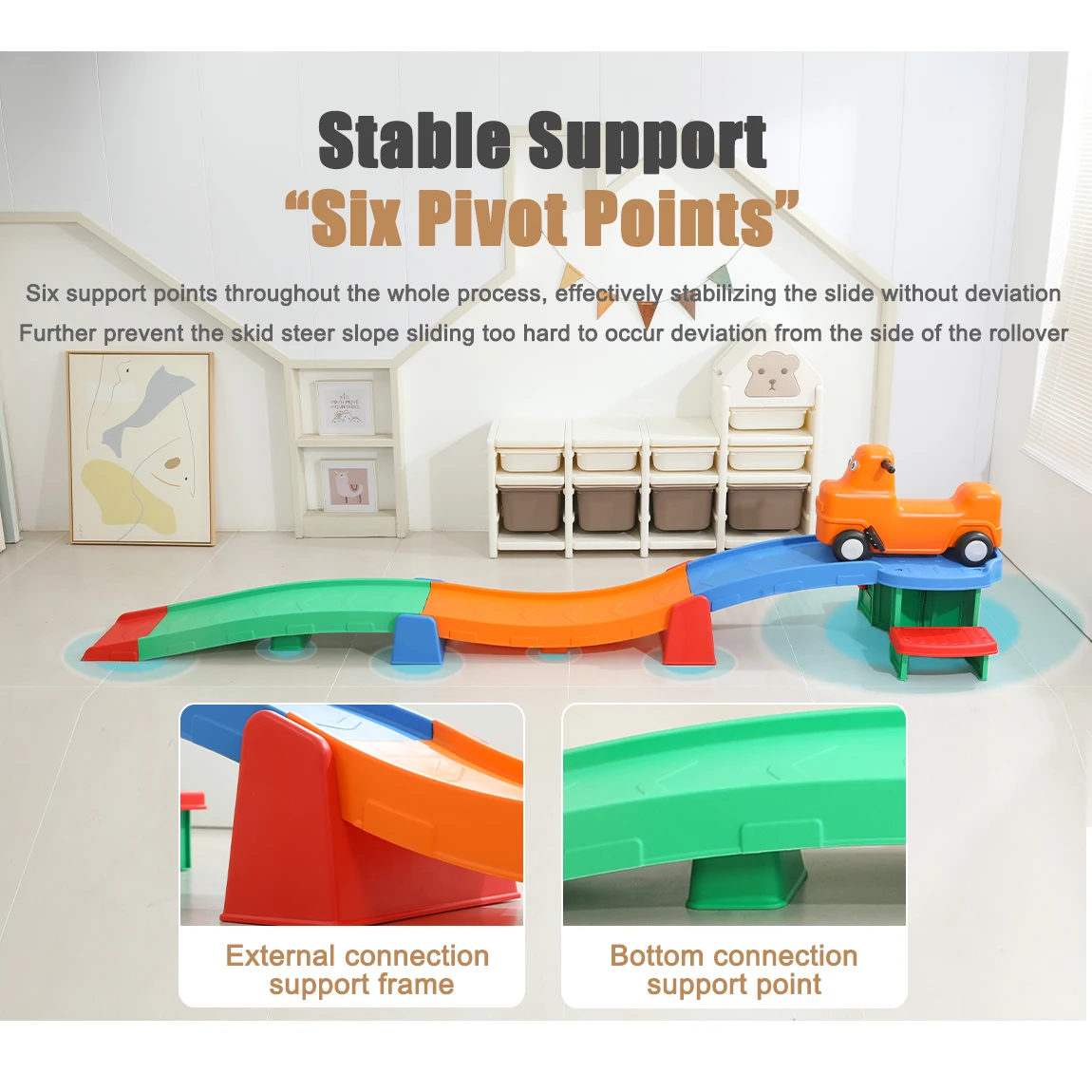 Hot sale Kindergarten children slide car three-stage scooter toy baby pulley track toy balance slide kids car roller coaster