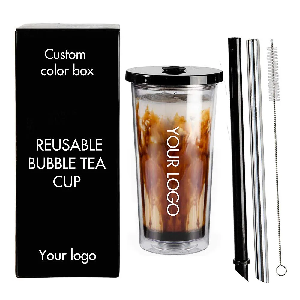 Wholesale Bubble Tumbler 16oz 20oz 24oz BPA Free Plastic Hydrogen Rich Water Alkaline Tumbler with Straw