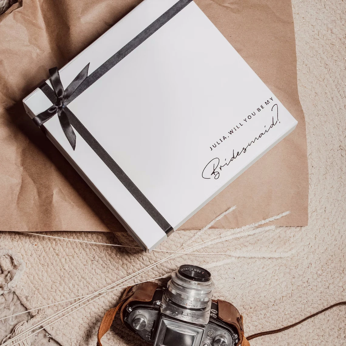 Роскошная черно-белая Подарочная коробка для невесты на заказ подарочная упаковка персонализированная прочная Магнитная