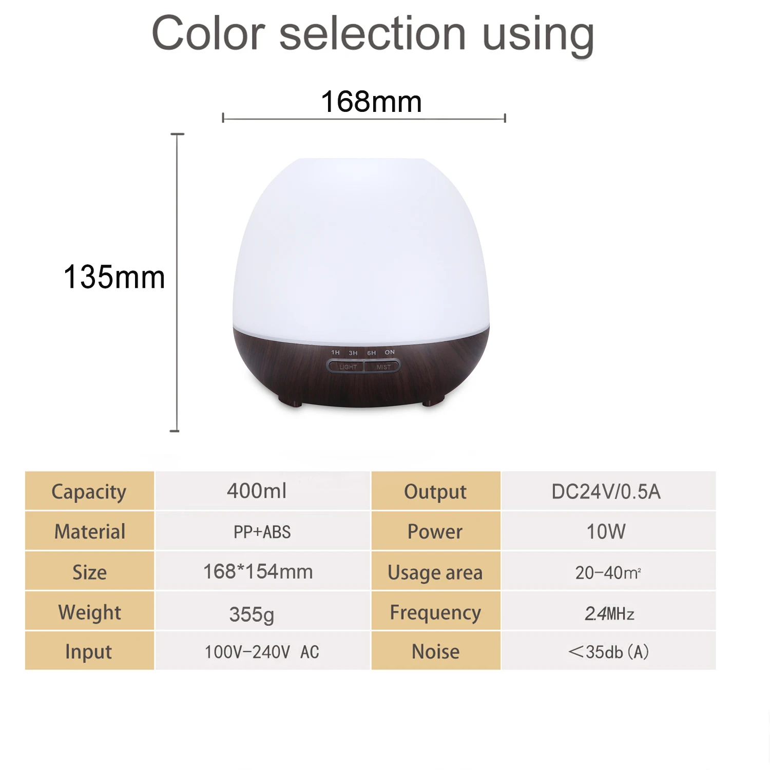 Customizable 400ML Aroma Diffuser  Air Humidifier Household Commercial use Essential Oil Desktop LED Light