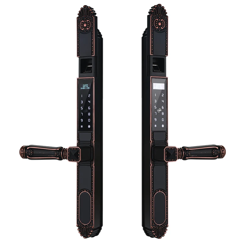 Double faces outdoor IP68 waterproof biometric fingerprint smart door lock for garden door