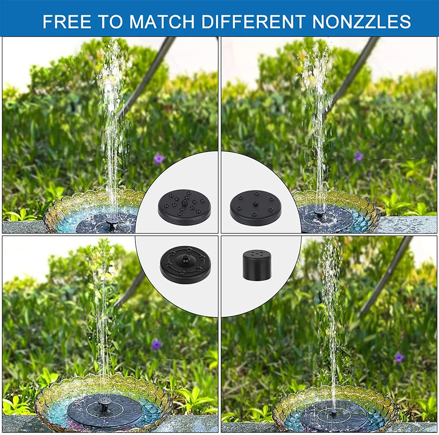 Mini Solar Water Fountain Pool Pond Waterfall Fountain Garden Decoration Solar Powered Fountain Floating Water Pump