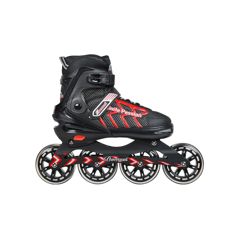 High Quality Durable Adjustable Professional 4 Flashing PU Wheels Roller Safe Inline Skates Shoes for Kids Adults