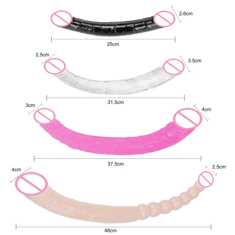 Online Shop Hot Sale long realistic huge silicone penis dildo anal ended headed double dildo for gay couple