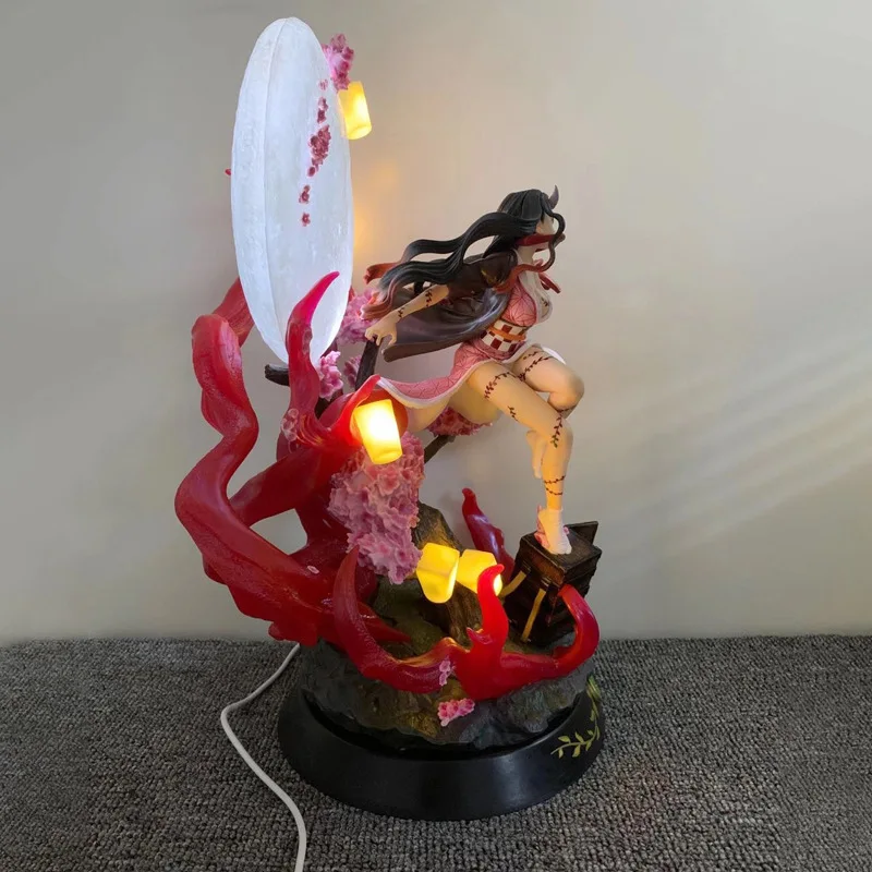 42cm anime Demon Slayer GK Anime action Figure with lights Kamado Nezuko Kimetsu no Yaiba Figurine Statue PVC model Figurine Toy
