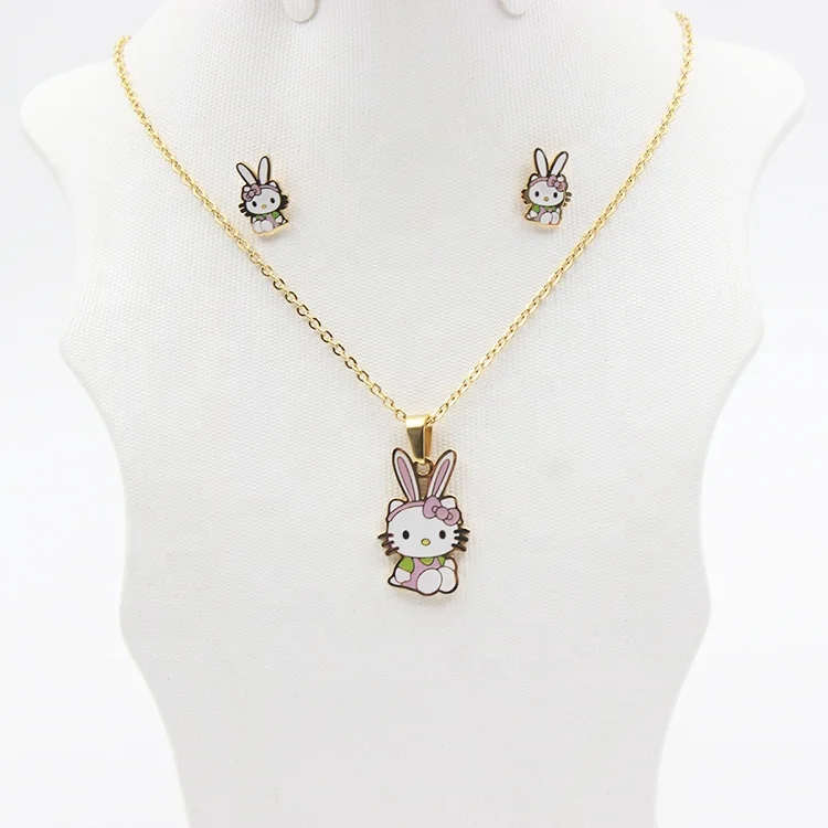 Комплект из колье и серёг нержавеющей стали