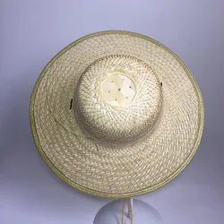 Direct supply custom acceptable large brim Eco-friendly bamboo straw hat