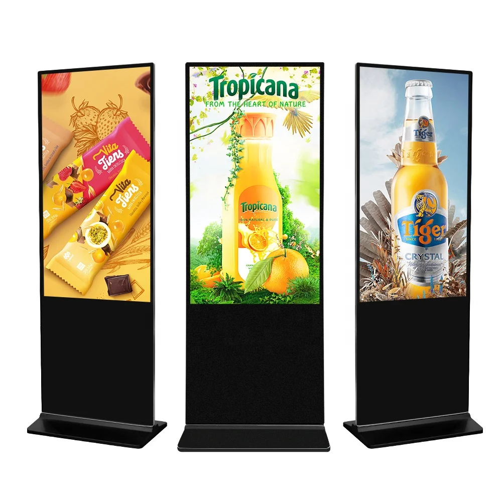 Totem indoor floor stand touch screen android lcd player advertising screen digital signage and displays
