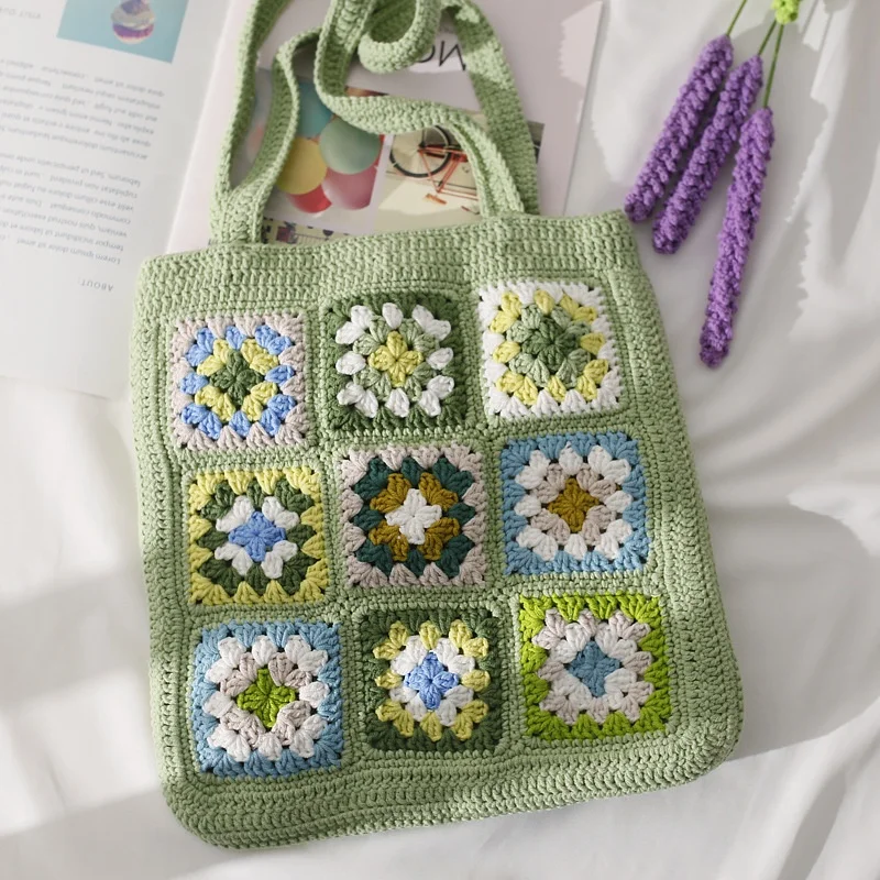 Crochet Handmade Purse Granny Square Bag Hobo Vintage Bohemian Bag Gift for Mom Girl