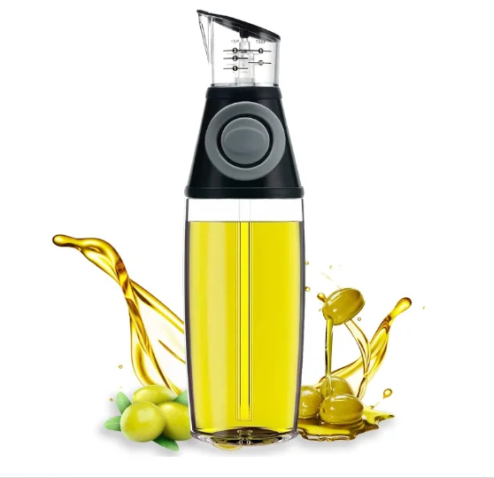 Measuring Scale Pump Clear Glass Refillable Oil Vinegar Dispenser Bottle Kitchen Cooking Oil Dispenser Bottle