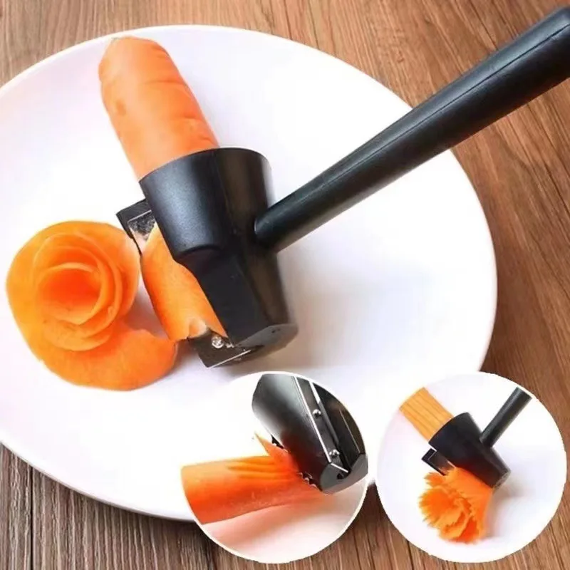 Kitchen Gadget Shredded Tool Funnel Flower Roller Knife Spiral Slicer Vegetable Sharpener Blade Peeler Carrot Skin Peeler