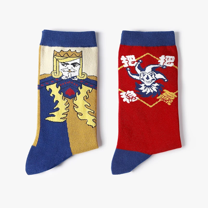 
Fun Custom Crew Men Dress Red White And Blue Poker Socks 