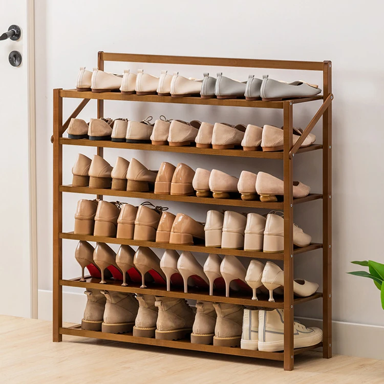 Shoe Rack Folding Online Sale Stand Foldable Bamboo Storage Organizer Wooden Shoe Rack For Store