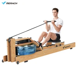 Wooden Water Resistance Training Rowing Machine Sport With Monitor Rower Club Rowing Machine