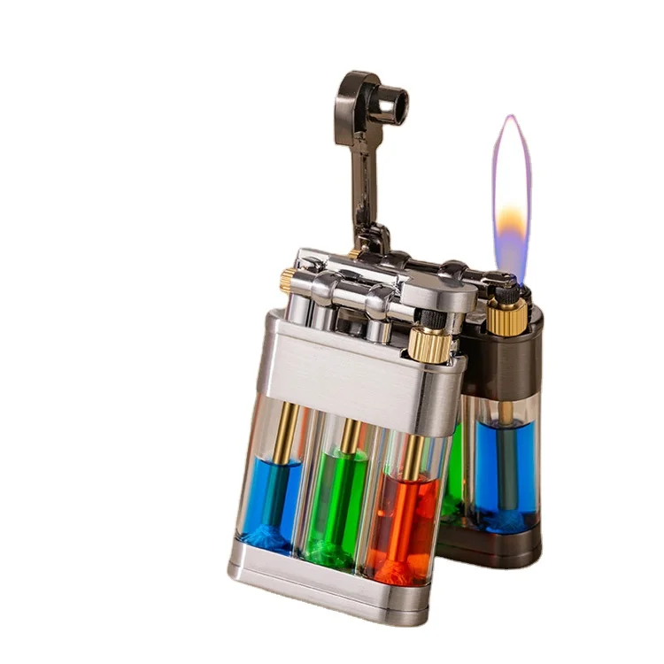 New transparent oil silos vintage kerosene lighter retro Grinding wheel gift lighter