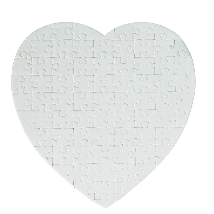 Wholesale Custom Heart Shape Jigsaw Educational Intellectual Sublimation Jigsaw Puzzle Blanks