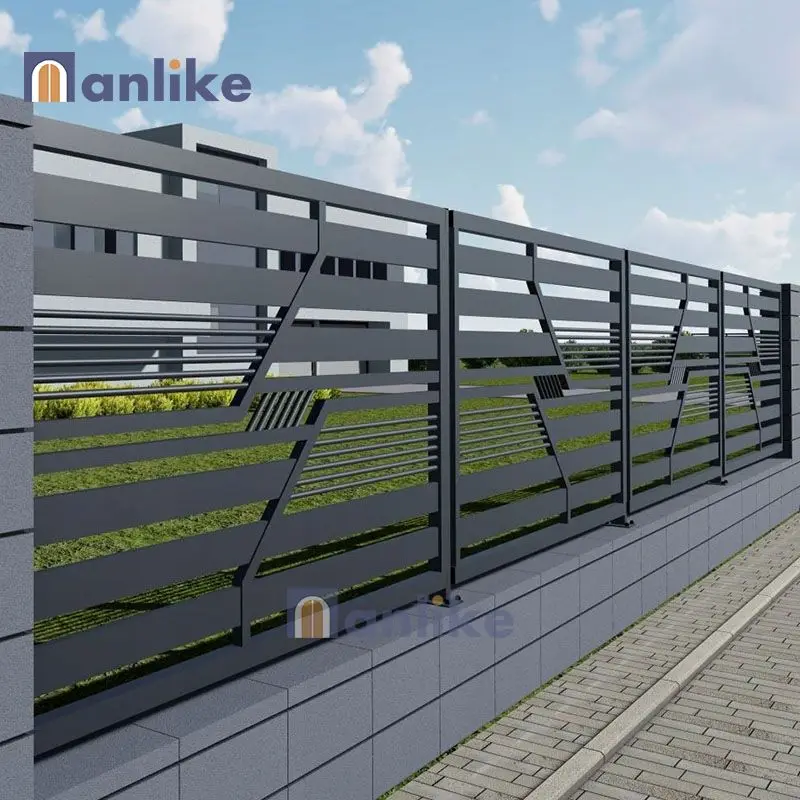 Anlike Canada Courtyard Balcony House Security Temporary Composite Galvanized Aluminium Privacy Fence With Light