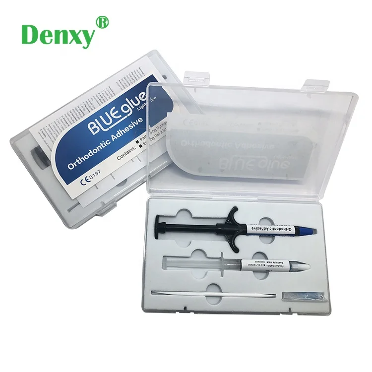 Denxy Dental supplies Standard box Light-cure Blue Gel Kit Band Cement Orthodontic Blue Glue with Light-cure Cement