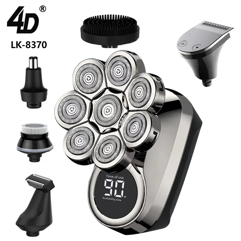 LK8370 4D Factory IPX6 Rechargeable Grooming Kit 6 In 1 Razor Machine Washable Portable Electric Shaver