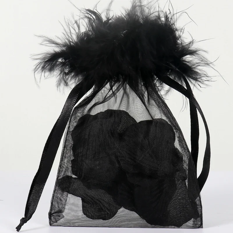 Wholesale Organza Bags  Hot Selling  Jewelry Pouch New Design Feather Organza Bag Colorful Bags Organza