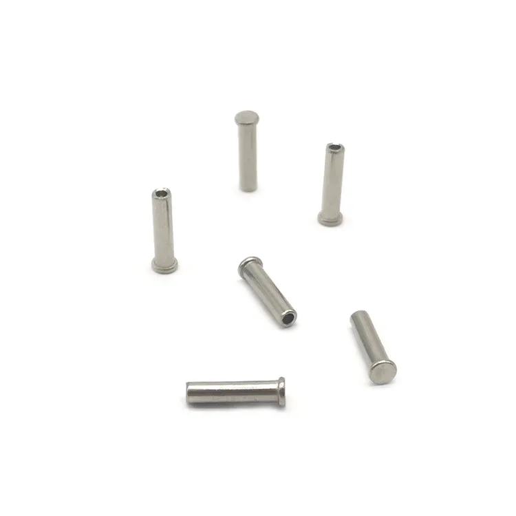 Chinese factory processes stainless steel flat head semi hollow tubular screw rivets