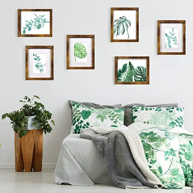 Cadres Photos Bois Great Bamboo Drawing Frames 8x10 Picture Frame Brown Set of 6 Display Pictures 5x7 With mat 8x10 Without Mat