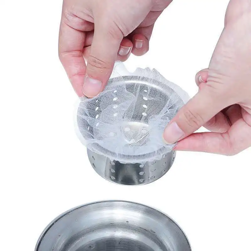 30pcs pack Sink Drain Hole Trash Strainer Mesh Disposable Garbage Bag Bathroom Kitchen Waste Bin Filter